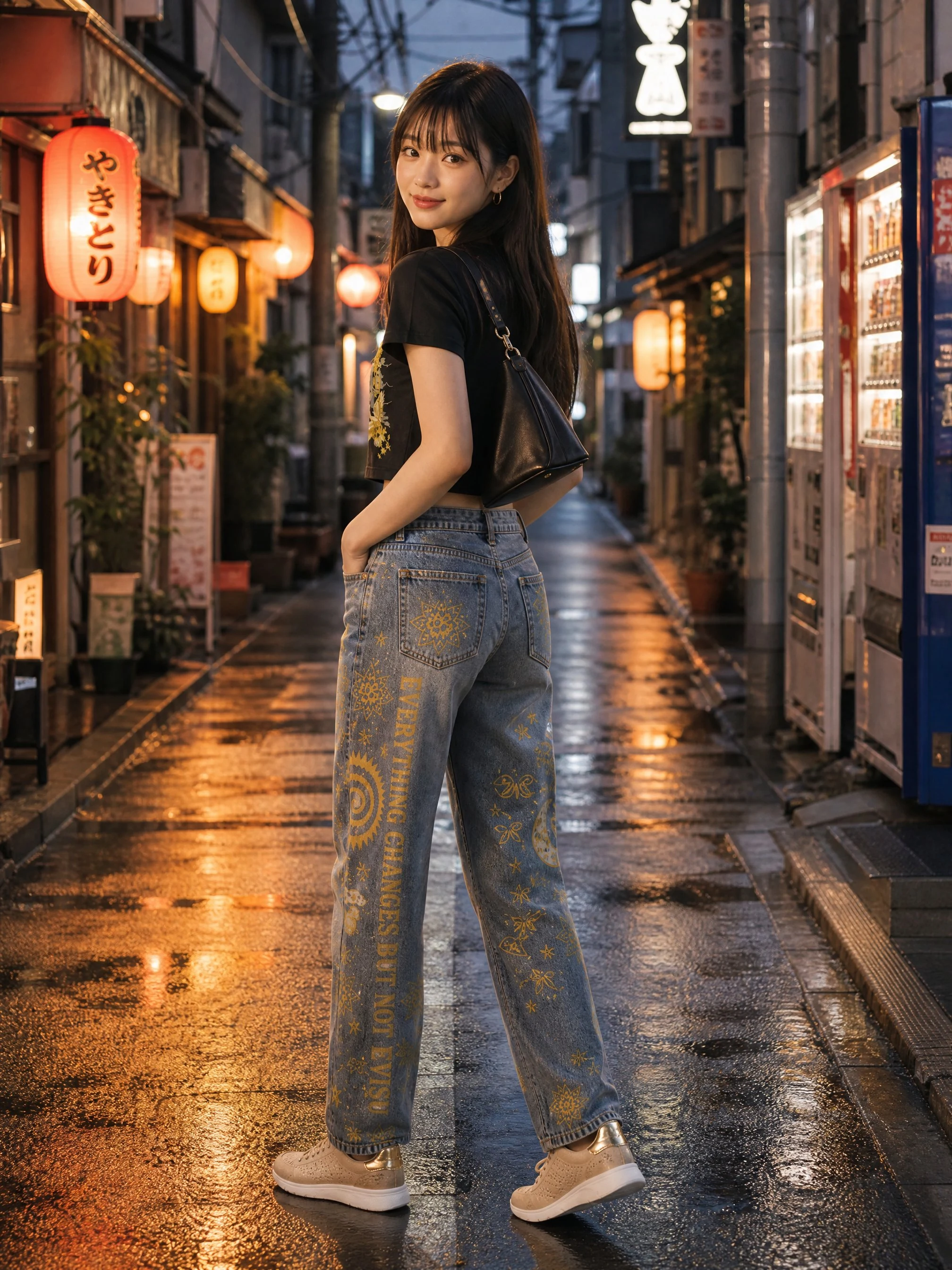 the evisu route, a back lane after rain