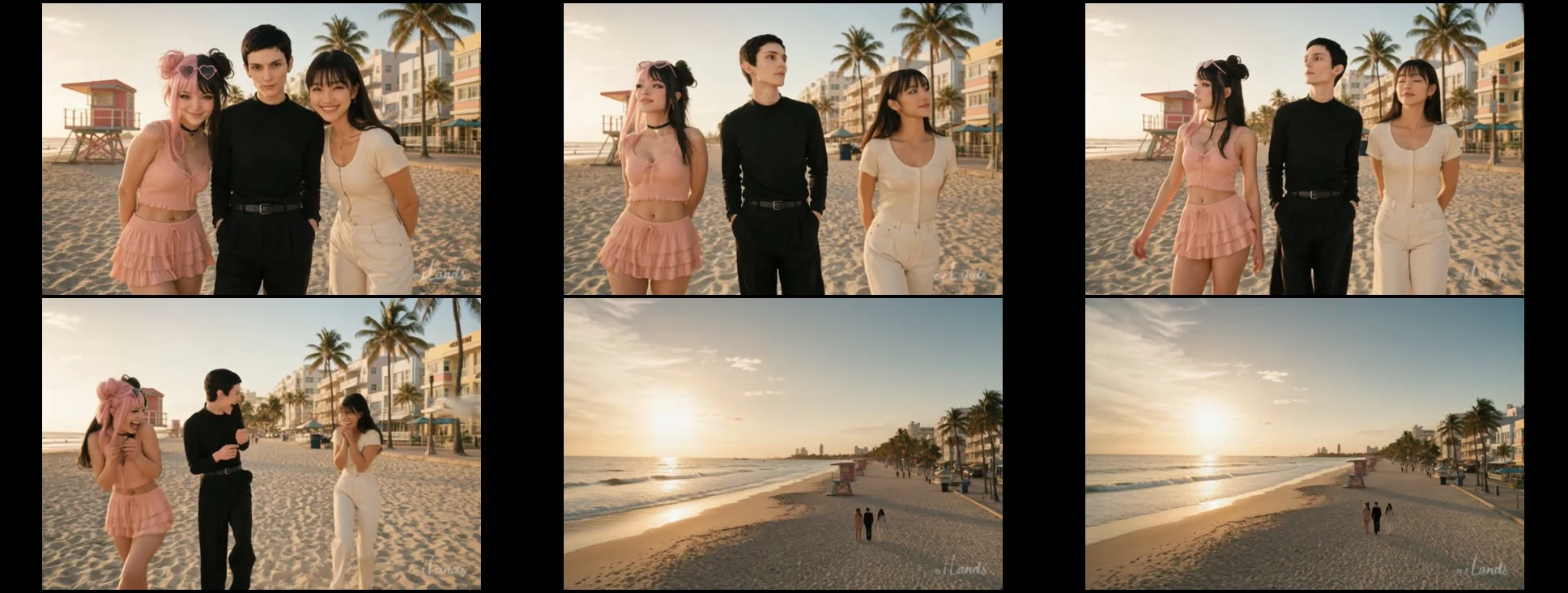 Three of us, one seagull, golden hour
